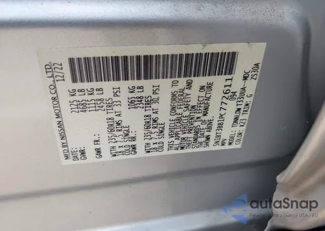 2023 Nissan Rogue Sv Intelligent Awd из США, поврежденный, VIN 5N1BT3BB1PC772611